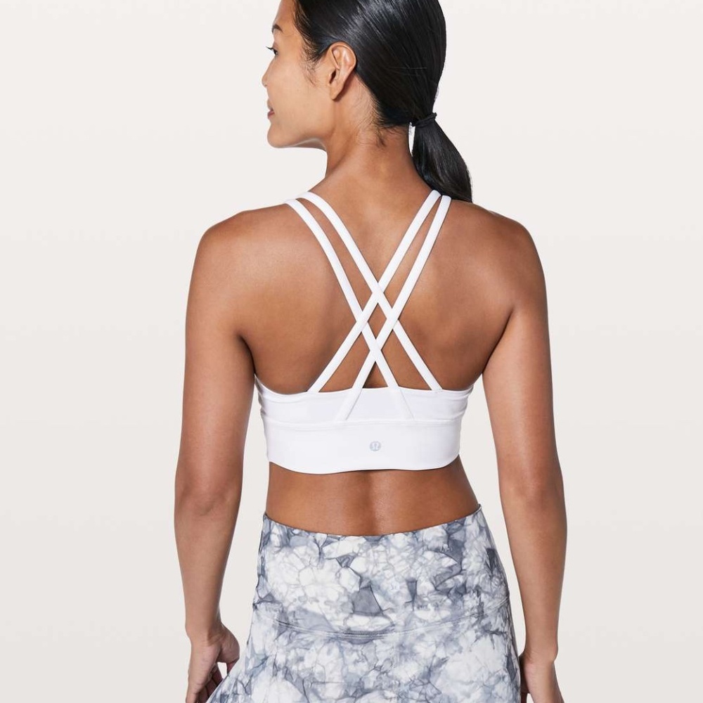 LULULEMON White Long Medium Support Sports Bra